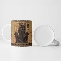 Rhea Mother Who Defied Destiny Ceramic Mug Titaness Rhea Lions Greek Key Pottery Art