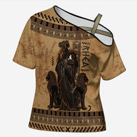 Rhea Mother Who Defied Destiny Cross Shoulder Shirt Titaness Rhea Lions Greek Key Pottery Art