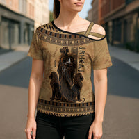 Rhea Mother Who Defied Destiny Cross Shoulder Shirt Titaness Rhea Lions Greek Key Pottery Art