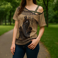 Rhea Mother Who Defied Destiny Cross Shoulder Shirt Titaness Rhea Lions Greek Key Pottery Art