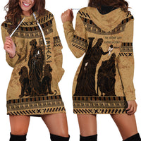 Rhea Mother Who Defied Destiny Hoodie Dress Titaness Rhea Lions Greek Key Pottery Art