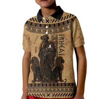 Rhea Mother Who Defied Destiny Kid Polo Shirt Titaness Rhea Lions Greek Key Pottery Art