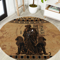 Rhea Mother Who Defied Destiny Round Carpet Titaness Rhea Lions Greek Key Pottery Art