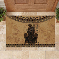 Rhea Mother Who Defied Destiny Rubber Doormat Titaness Rhea Lions Greek Key Pottery Art