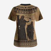 Rhea Mother Who Defied Destiny Scrub Top Titaness Rhea Lions Greek Key Pottery Art