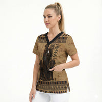 Rhea Mother Who Defied Destiny Scrub Top Titaness Rhea Lions Greek Key Pottery Art