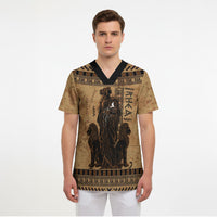 Rhea Mother Who Defied Destiny Scrub Top Titaness Rhea Lions Greek Key Pottery Art