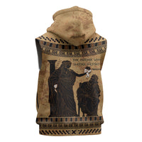 Rhea Mother Who Defied Destiny Sleeveless Hoodie Titaness Rhea Lions Greek Key Pottery Art