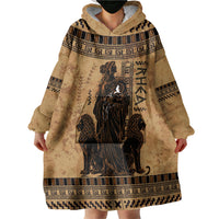 Rhea Mother Who Defied Destiny Wearable Blanket Hoodie Titaness Rhea Lions Greek Key Pottery Art