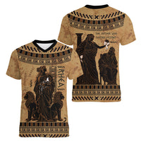 Rhea Mother Who Defied Destiny Women V-Neck T-Shirt Titaness Rhea Lions Greek Key Pottery Art