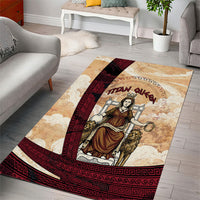 Rhea Titan Queen Mother Gods Area Rug Goddess Rhea Throne Lions Greek Key Art