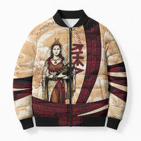 Rhea Titan Queen Mother Gods Bomber Puffer Jacket Goddess Rhea Throne Lions Greek Key Art