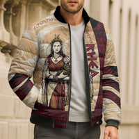 Rhea Titan Queen Mother Gods Bomber Puffer Jacket Goddess Rhea Throne Lions Greek Key Art