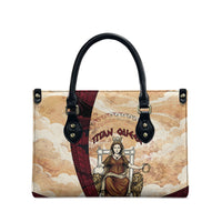Rhea Titan Queen Mother Gods Leather Bag Goddess Rhea Throne Lions Greek Key Art