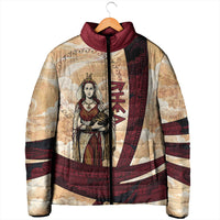 Rhea Titan Queen Mother Gods Padded Jacket Goddess Rhea Throne Lions Greek Key Art