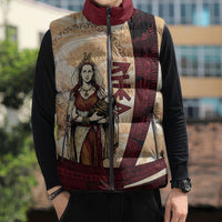 Rhea Titan Queen Mother Gods Sleeveless Puffer Jacket Goddess Rhea Throne Lions Greek Key Art