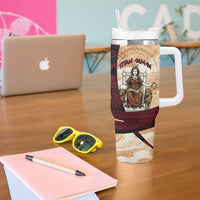 Rhea Titan Queen Mother Gods Tumbler With Handle Goddess Rhea Throne Lions Greek Key Art
