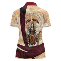 Rhea Titan Queen Mother Gods Women Polo Shirt Goddess Rhea Throne Lions Greek Key Art