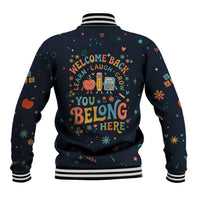 Happy to See Your Face Teacher School Supplies Baseball Jacket Welcome Back Teacher You Belong Here