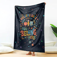 Happy to See Your Face Teacher School Supplies Blanket Welcome Back Teacher You Belong Here
