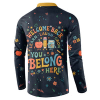 Happy to See Your Face Teacher School Supplies Button Sweatshirt Welcome Back Teacher You Belong Here