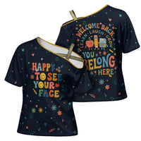 Happy to See Your Face Teacher School Supplies Cross Shoulder Shirt Welcome Back Teacher You Belong Here