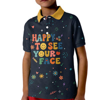 Happy to See Your Face Teacher School Supplies Kid Polo Shirt Welcome Back Teacher You Belong Here