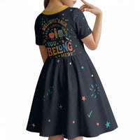 Happy to See Your Face Teacher School Supplies Kid Short Sleeve Dress Welcome Back Teacher You Belong Here
