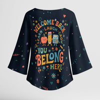 Happy to See Your Face Teacher School Supplies Kimono Sleeve Blouse Welcome Back Teacher You Belong Here