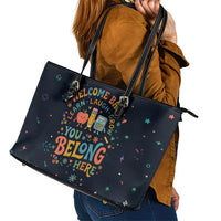 Happy to See Your Face Teacher School Supplies Leather Tote Bag Welcome Back Teacher You Belong Here
