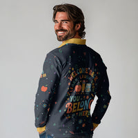 Happy to See Your Face Teacher School Supplies Long Sleeve Polo Shirt Welcome Back Teacher You Belong Here
