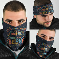 Happy to See Your Face Teacher School Supplies Neck Gaiter Welcome Back Teacher You Belong Here