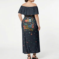 Happy to See Your Face Teacher School Supplies Off Shoulder Maxi Dress Welcome Back Teacher You Belong Here