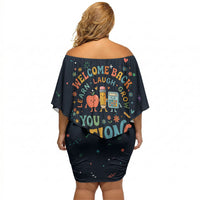 Happy to See Your Face Teacher School Supplies Off Shoulder Short Dress Welcome Back Teacher You Belong Here