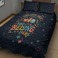 Happy to See Your Face Teacher School Supplies Quilt Bed Set Welcome Back Teacher You Belong Here