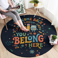 Happy to See Your Face Teacher School Supplies Round Carpet Welcome Back Teacher You Belong Here