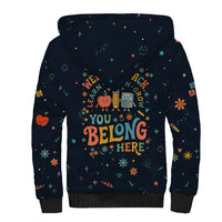 Happy to See Your Face Teacher School Supplies Sherpa Hoodie Welcome Back Teacher You Belong Here