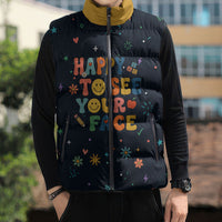 Happy to See Your Face Teacher School Supplies Sleeveless Puffer Jacket Welcome Back Teacher You Belong Here