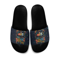 Happy to See Your Face Teacher School Supplies Slide Sandals Welcome Back Teacher You Belong Here