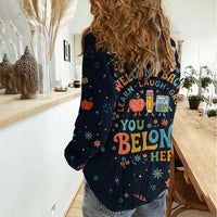 Happy to See Your Face Teacher School Supplies Women Casual Shirt Welcome Back Teacher You Belong Here