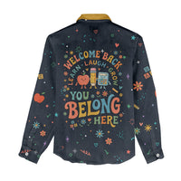 Happy to See Your Face Teacher School Supplies Women Casual Shirt Welcome Back Teacher You Belong Here