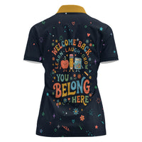 Happy to See Your Face Teacher School Supplies Women Polo Shirt Welcome Back Teacher You Belong Here