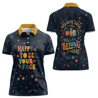 Happy to See Your Face Teacher School Supplies Women Polo Shirt Welcome Back Teacher You Belong Here
