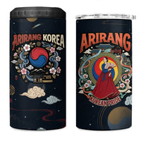 Arirang Korea Pride 4 in 1 Can Cooler Tumbler Korean Taegeuk Culture Hanbok Woman Traditional Mugunghwa
