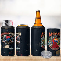 Arirang Korea Pride 4 in 1 Can Cooler Tumbler Korean Taegeuk Culture Hanbok Woman Traditional Mugunghwa