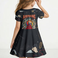 Arirang Korea Pride Kid Short Sleeve Dress Korean Taegeuk Culture Hanbok Woman Traditional Mugunghwa