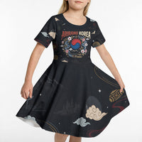 Arirang Korea Pride Kid Short Sleeve Dress Korean Taegeuk Culture Hanbok Woman Traditional Mugunghwa
