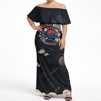 Arirang Korea Pride Off Shoulder Maxi Dress Korean Taegeuk Culture Hanbok Woman Traditional Mugunghwa