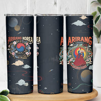 Arirang Korea Pride Skinny Tumbler Korean Taegeuk Culture Hanbok Woman Traditional Mugunghwa