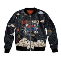 Arirang Korea Pride Sleeve Zip Bomber Jacket Korean Taegeuk Culture Hanbok Woman Traditional Mugunghwa